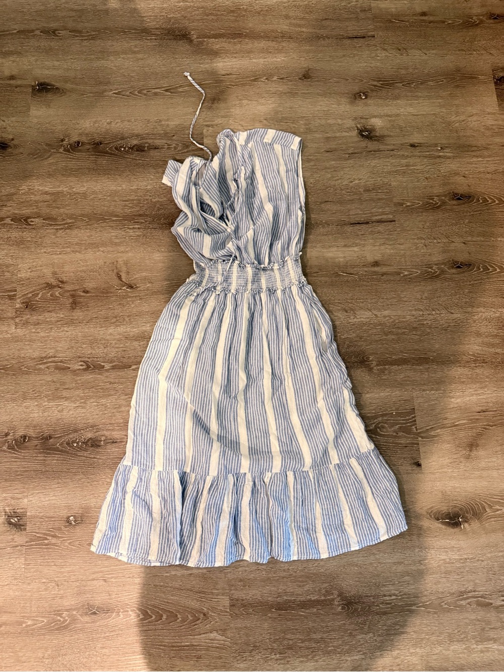 Rails Blue and White Striped Midi Sundress
